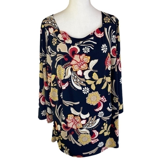 Lane Bryant Womens Multicolored Floral Boho Casual Plus Size Tunic Blouse 18/20 - Picture 5 of 11